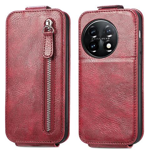 Housse Clapet Portefeuille Cuir pour OnePlus 11 5G Rouge