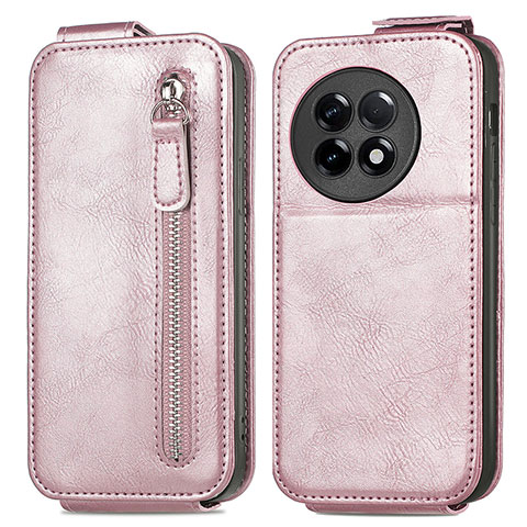 Housse Clapet Portefeuille Cuir pour OnePlus 11R 5G Or Rose