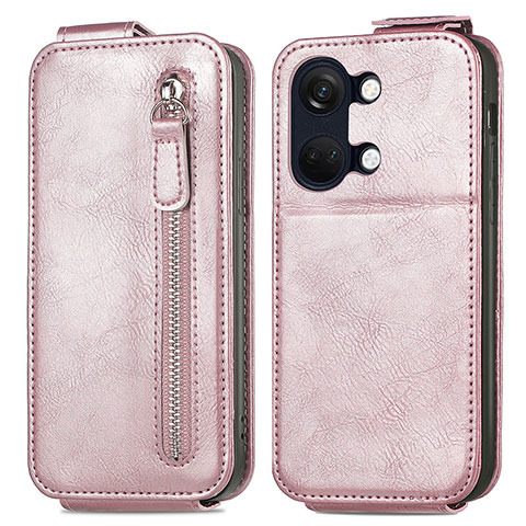 Housse Clapet Portefeuille Cuir pour OnePlus Ace 2V 5G Or Rose