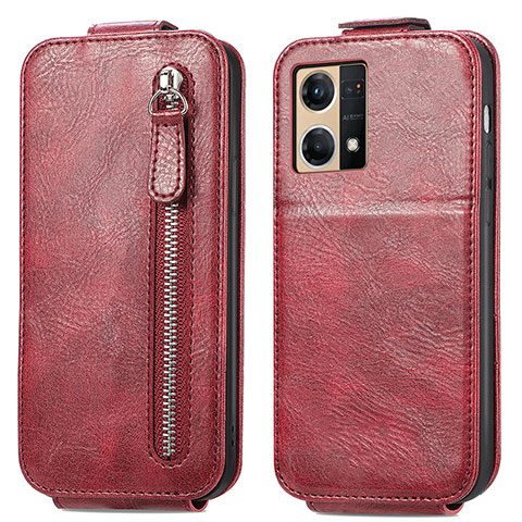 Housse Clapet Portefeuille Cuir pour Oppo F21s Pro 4G Rouge