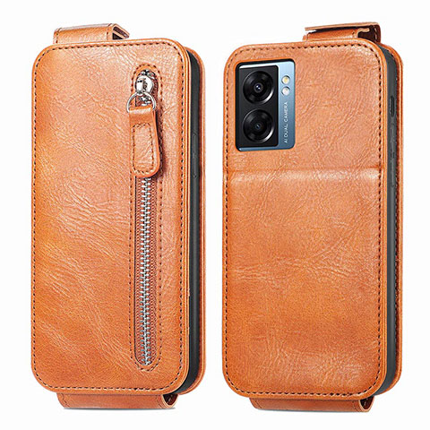 Housse Clapet Portefeuille Cuir pour Oppo K10 5G India Marron