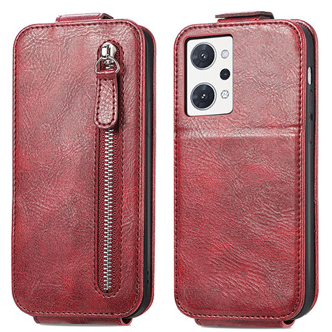 Housse Clapet Portefeuille Cuir pour Oppo Reno7 A Rouge