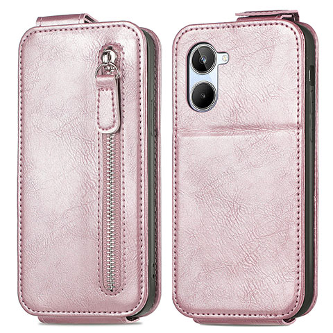 Housse Clapet Portefeuille Cuir pour Realme 10 4G Or Rose