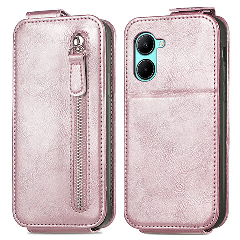 Housse Clapet Portefeuille Cuir pour Realme C33 Or Rose