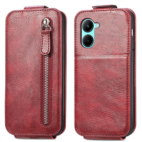 Housse Clapet Portefeuille Cuir pour Realme C33 Rouge