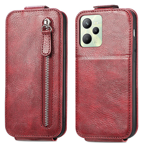 Housse Clapet Portefeuille Cuir pour Realme C35 Rouge