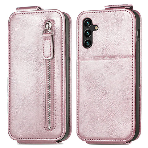 Housse Clapet Portefeuille Cuir pour Samsung Galaxy A04s Or Rose