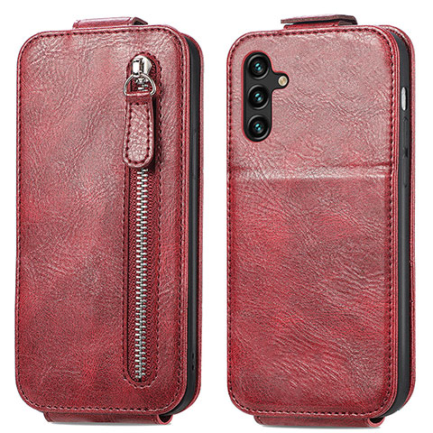 Housse Clapet Portefeuille Cuir pour Samsung Galaxy A04s Rouge