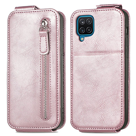 Housse Clapet Portefeuille Cuir pour Samsung Galaxy A12 5G Or Rose