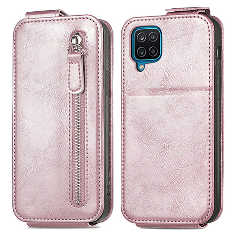 Housse Clapet Portefeuille Cuir pour Samsung Galaxy A12 Nacho Or Rose