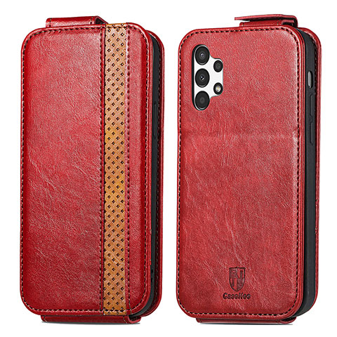 Housse Clapet Portefeuille Cuir pour Samsung Galaxy A13 4G Rouge