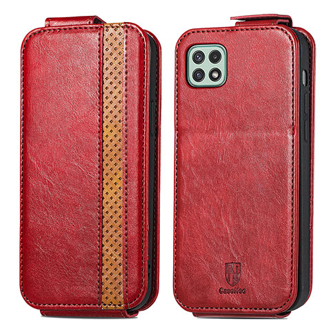 Housse Clapet Portefeuille Cuir pour Samsung Galaxy A22s 5G Rouge