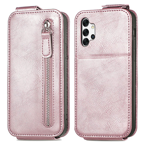 Housse Clapet Portefeuille Cuir pour Samsung Galaxy A32 5G Or Rose