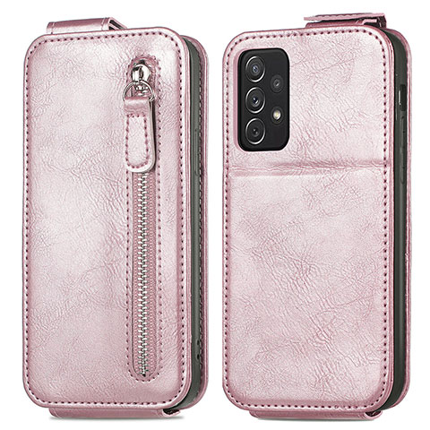 Housse Clapet Portefeuille Cuir pour Samsung Galaxy A72 4G Or Rose