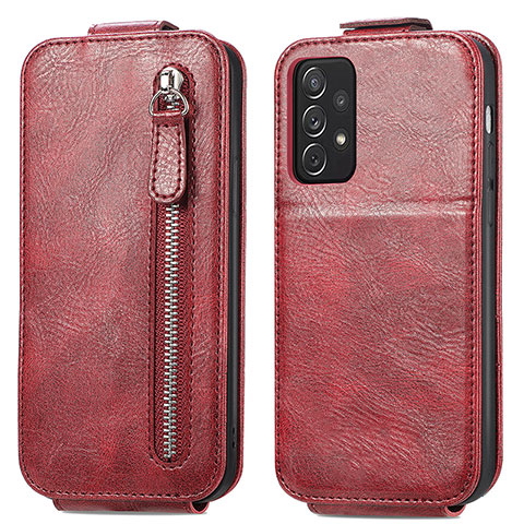 Housse Clapet Portefeuille Cuir pour Samsung Galaxy A72 5G Rouge