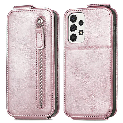 Housse Clapet Portefeuille Cuir pour Samsung Galaxy A73 5G Or Rose