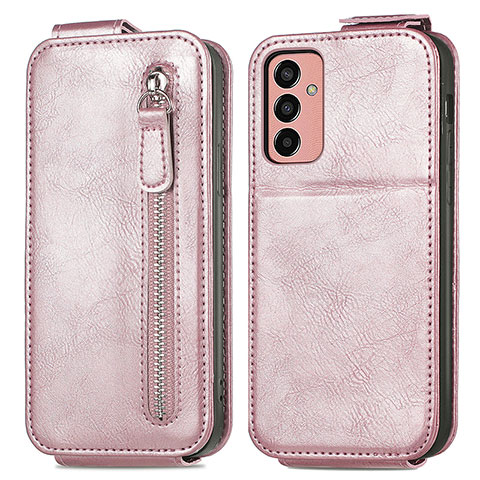 Housse Clapet Portefeuille Cuir pour Samsung Galaxy F13 4G Or Rose