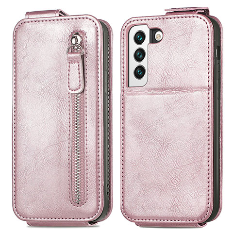 Housse Clapet Portefeuille Cuir pour Samsung Galaxy S21 FE 5G Or Rose