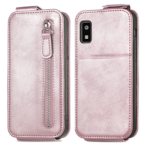 Housse Clapet Portefeuille Cuir pour Sharp Aquos wish3 Or Rose