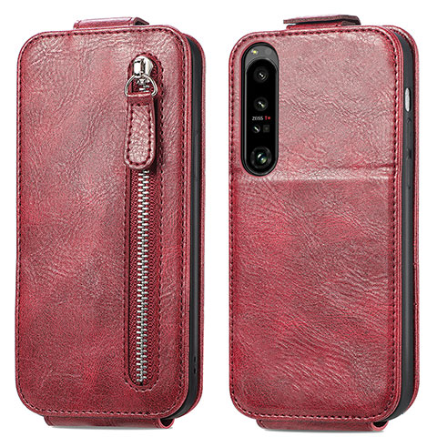 Housse Clapet Portefeuille Cuir pour Sony Xperia 1 IV Rouge