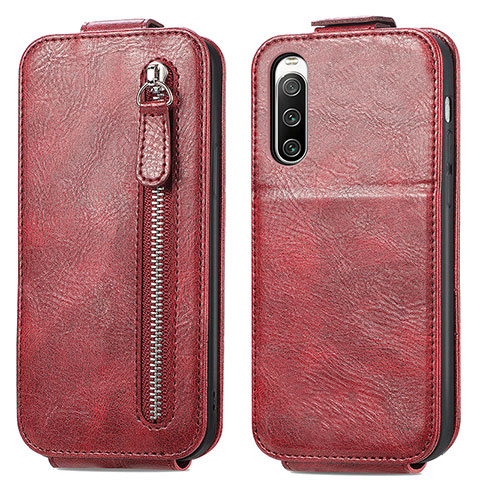 Housse Clapet Portefeuille Cuir pour Sony Xperia 10 IV Rouge