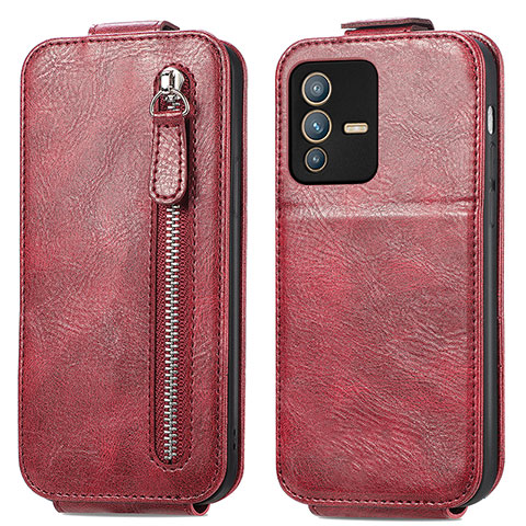 Housse Clapet Portefeuille Cuir pour Vivo V23 5G Rouge