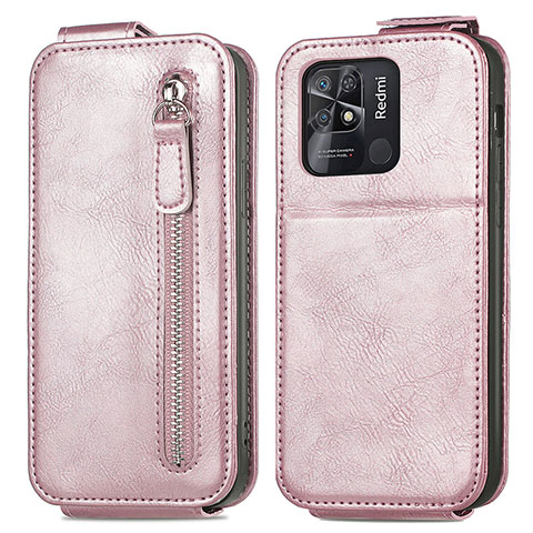 Housse Clapet Portefeuille Cuir pour Xiaomi Redmi 10 India Or Rose