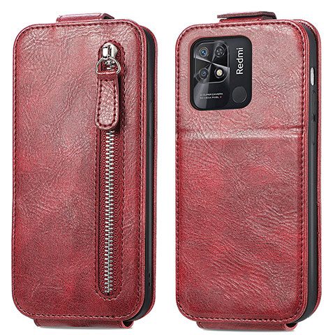 Housse Clapet Portefeuille Cuir pour Xiaomi Redmi 10 India Rouge