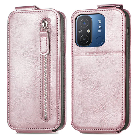 Housse Clapet Portefeuille Cuir pour Xiaomi Redmi 11A 4G Or Rose