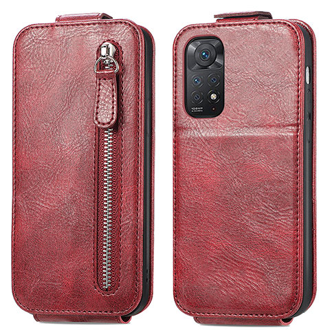 Housse Clapet Portefeuille Cuir pour Xiaomi Redmi Note 11 Pro 5G Rouge