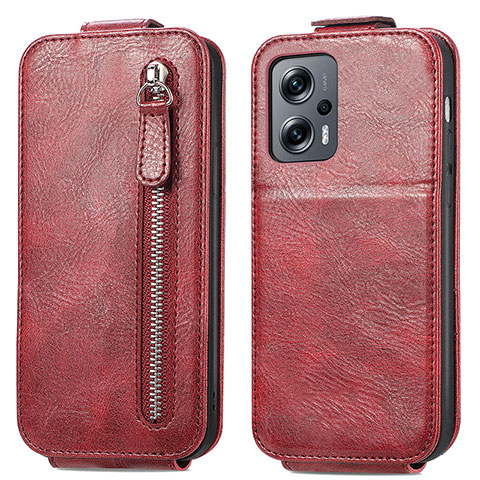 Housse Clapet Portefeuille Cuir pour Xiaomi Redmi Note 11T Pro+ Plus 5G Rouge