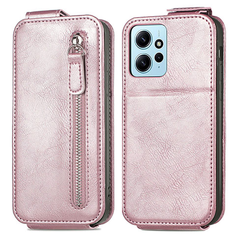 Housse Clapet Portefeuille Cuir pour Xiaomi Redmi Note 12 4G Or Rose