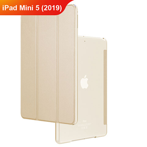 Housse Clapet Portefeuille Livre Cuir pour Apple iPad Mini 5 (2019) Or