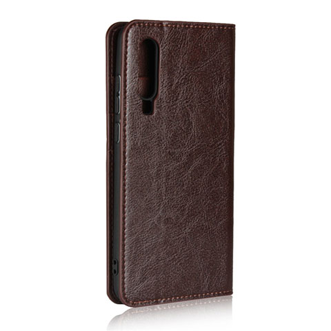 Housse Clapet Portefeuille Livre Cuir pour Huawei P30 Marron