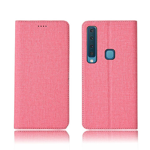 Housse Clapet Portefeuille Livre Tissu pour Samsung Galaxy A9 Star Pro Rose