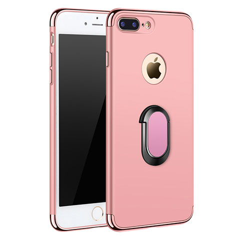 Housse Contour Luxe Metal et Plastique avec Support Bague Anneau A01 pour Apple iPhone 7 Plus Or Rose