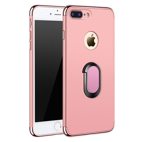 Housse Contour Luxe Metal et Plastique avec Support Bague Anneau A01 pour Apple iPhone 8 Plus Or Rose