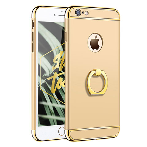 Housse Contour Luxe Metal et Plastique avec Support Bague Anneau pour Apple iPhone 6 Plus Or