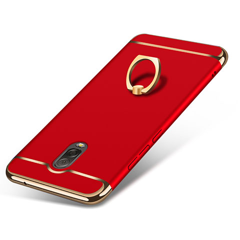 Housse Contour Luxe Metal et Plastique avec Support Bague Anneau pour Samsung Galaxy C7 (2017) Rouge