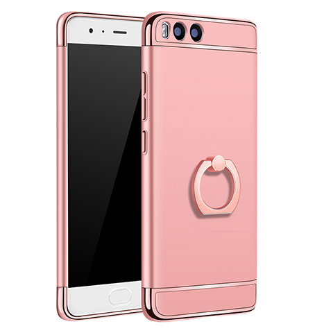 Housse Contour Luxe Metal et Plastique avec Support Bague Anneau pour Xiaomi Mi 6 Or Rose