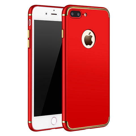 Housse Contour Luxe Metal et Plastique F02 pour Apple iPhone 7 Plus Rouge