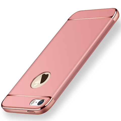 Housse Contour Luxe Metal et Plastique pour Apple iPhone SE Or Rose