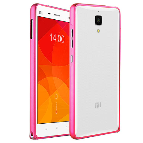 Housse Contour Silicone et Vitre Transparente Mat pour Xiaomi Mi 4 LTE Rose