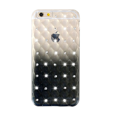 Housse Luxe Strass Bling Diamant Transparente Degrade pour Apple iPhone 6 Noir