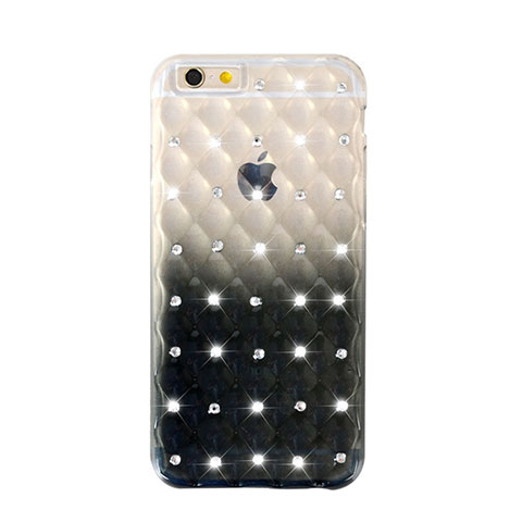 Housse Luxe Strass Bling Diamant Transparente Degrade pour Apple iPhone 6 Plus Noir