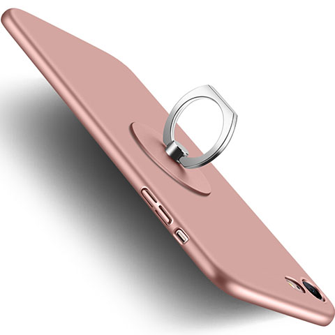 Housse Plastique Rigide Mat et Support Bague Anneau pour Apple iPhone 7 Rose