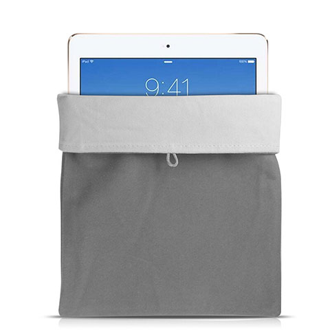 Housse Pochette Velour Tissu pour Apple iPad 2 Gris