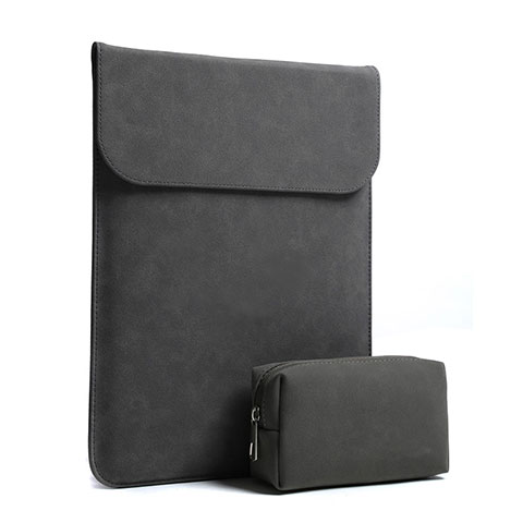 Housse Pochette Velour Tissu S02 pour Huawei Honor MagicBook Pro (2020) 16.1 Noir