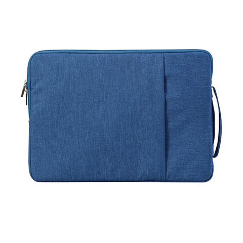 Housse Pochette Velour Tissu S02 pour Samsung Galaxy Book Flex 13.3 NP930QCG Bleu