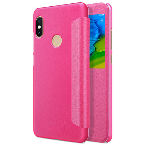 Housse Portefeuille Livre Cuir L01 pour Xiaomi Redmi Note 5 Rouge